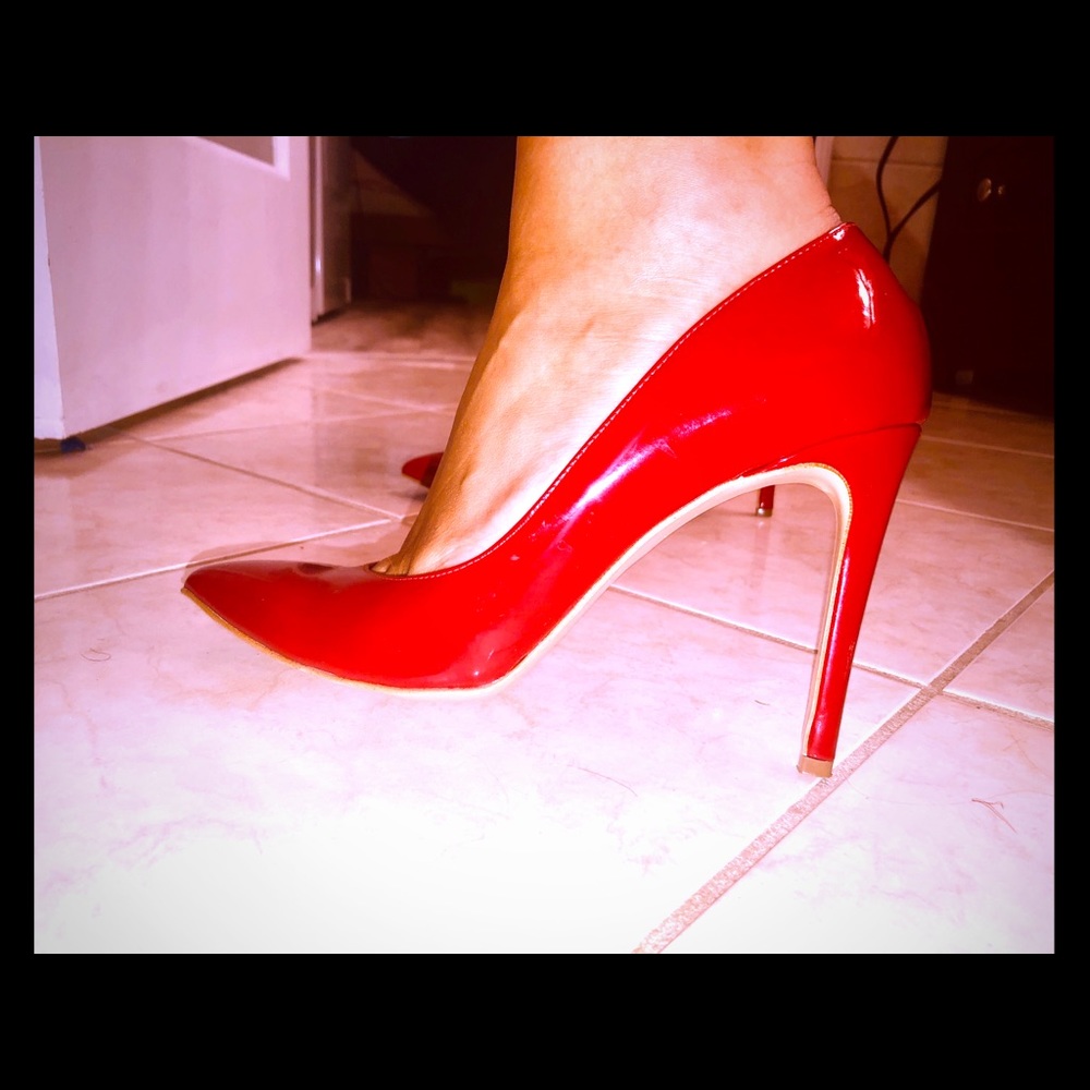 Patent leather red Italian high heels shoes